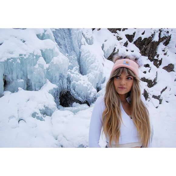 Carhartt Dual Kitty Puff Beanie (REAL BOBCAT FUR) - Picture 2 of 9